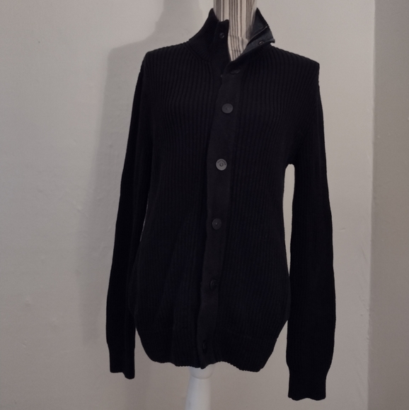 Express Sweaters - Express Black Ribbed Heavy Cardigan Sweater/Jacket